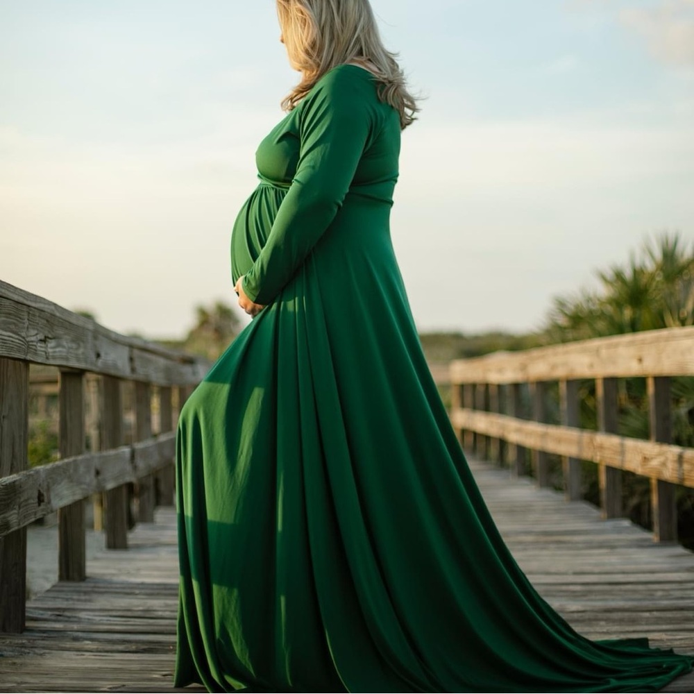 Green Maternity Photo Shoot Gown 2X